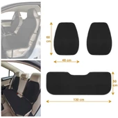 Keten Cepli Araç Ön Arka Koltuk Koruyucu Minder Kılıf  Sırt Dayanmalı 5'Li Araba Koltuk Minderi thumbnail 3