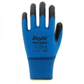 Beybi PN5 Zebra Polyester Örme Nitril Eldiven Mavi - 3