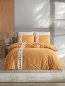 PRİMACASA ÇİFT KİŞİLİK NAKIŞLI NEVRESİM TAKIMI DAİSY HARDAL thumbnail 1