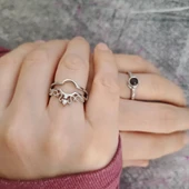 100 Dilde Seni Seviyorum Paslanmaz Çelik Gümüş Renk Kraliçe Tacı Projeksiyon Sevgiliye Özel Çift Yüzük - 3