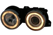 BMW E30 ÖN KRİSTAL SİYAH ANGEL FAR SETİ KOMPLE SAĞ-SOL 1988-1991 - 1