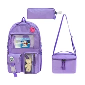 İlkokul Çantası 3'lü Takım Beslenme Çantası Kalemlik 42*30 Cm Anahtarlık ve Rozet Hediyeli thumbnail 5