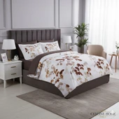 CEYLİNE ÇİFT KİŞİLİK PAMUK SATEN NEVRESİM TAKIMI SUFİ KAHVE thumbnail 1