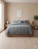 ŞAHESER ÇİFT KİŞİLİK BRUNO JAKARLI NEVRESİM TAKIMI MAVİ thumbnail 1