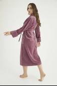Yaka Jakarlı %100 Cotton Bayan Bornozu thumbnail 5
