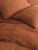 ŞAHESER ÇİFT KİŞİLİK BRUNO JAKARLI NEVRESİM TAKIMI TURUNCU thumbnail 1