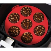 CREARTHOME Airfryer Pişirme Kabı 20x5 Cm Tüm Airfryer'lere Uyumlu KIRMIZI DÜZ SİLİKON - 1