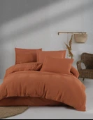 ŞAHESER ÇİFT KİŞİLİK BRUNO JAKARLI NEVRESİM TAKIMI TURUNCU thumbnail 4