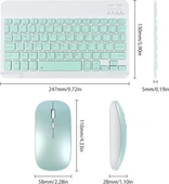 Doogee T10W 10.1" Uyumlu Kablosuz Bluetooth Şarjlı Klavye Mouse Seti - Yeşil thumbnail 7