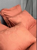 ŞAHESER JAKARLI NEVRESİM TAKIMI ÇİFT KİŞİLİK DORİAN KİREMİT thumbnail 3