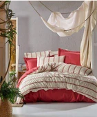 ŞAHASER NATUREL NEVRESİM TAKIMI ÇİFT KİŞİLİK ODİVA KIRMIZI thumbnail 2