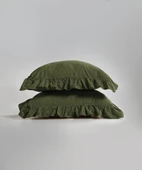 STONEWASHED NEVRESİM TAKIMI ÇİFT KİŞİLİK CAPULET OLİVE thumbnail 2