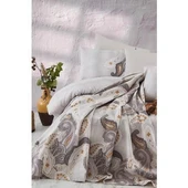 COTTON LİFE TEK KİŞİLİK NEVRESİM TAKIMI ANTİQUE KAHVE - 1