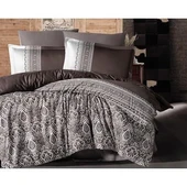 CLASY PAMUK SATEN ÇİFT KİŞİLİK NEVRESİM TAKIMI NOBEL KAHVE thumbnail 2