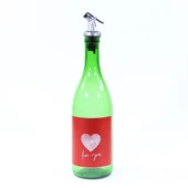 Sevgililer Günü Konseptli Sosluk Yeşil 750 ml (Akıtıcılı) Love You - 1