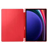 Samsung Galaxy Tab S10 Ultra Kılıf Tri Folding Kalem Bölmeli Standlı Kılıf - 9
