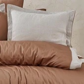 NAZİK SATEN NEVRESİM TAKIMI ÇİFT KİŞİLİK AMANDA VİZON thumbnail 5