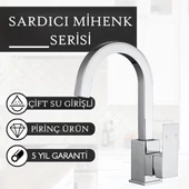 SRDC Mihenk Premium Mutfak Bataryası - Pirinç Gövde & Paslanmaz Boru - Çift Su Girişi thumbnail 2
