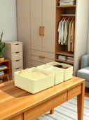 4'lü Krem Çekmece İçi Düzenleyici Kutu Organizer Seti - 1