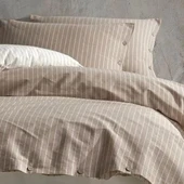 CLASY RANFORCE ÇİFT KİŞİLİK BUTİK NEVRESİM TAKIMI NORMA KAHVE - 1