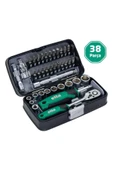 1/4" Altıköşe Cırcırlı Lokma Anahtar Ve Bits Uç Seti 38 Parça - 1