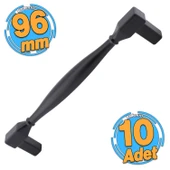 10 Adet Kare Kulp Mobilya Mutfak Dolabı Çekmece Dolap Kapak Kulpu Kulbu Siyah (96 MM-9.6 CM) Metal thumbnail 1