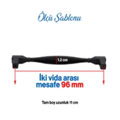 10 Adet Kare Kulp Mobilya Mutfak Dolabı Çekmece Dolap Kapak Kulpu Kulbu Siyah (96 MM-9.6 CM) Metal thumbnail 3
