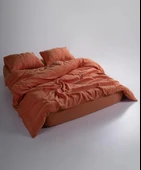 STONEWASHED NEVRESİM TAKIMI ÇİFT KİŞİLİK MECCA ORANGE - 1