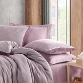 PRİVATE ÇİFT KİŞİLİK NEVRESİM TAKIMI İPLİĞİ BOYALI MOR thumbnail 2