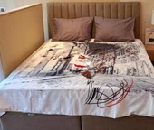 TÜRKİZ ÇİFT KİŞİLİK PAMUK SATEN NEVRESİM TAKIMI KARDELEN thumbnail 1