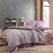 PRİVATE ÇİFT KİŞİLİK NEVRESİM TAKIMI İPLİĞİ BOYALI MOR thumbnail 1