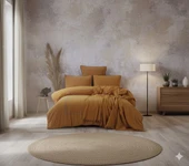 MİLUE ÇİFT KİŞİLİK PİKELİ NAKIŞLI NEVRESİM TAKIMI HARDAL thumbnail 1