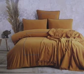 MİLUE ÇİFT KİŞİLİK PİKELİ NAKIŞLI NEVRESİM TAKIMI HARDAL thumbnail 3