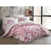 HOBBY POPLİN ÇİFT KİŞİLİK NEVRESİM TAKIMI SİLVİA KIRMIZI thumbnail 2