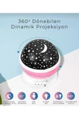 Tavana Işık Yansıtmalı Gece Lambası Dönen Yıldız Ay Projeksiyon Oda Lambası Işık Küresi-Star Master - 6