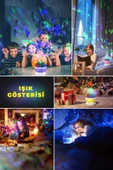 Star Master Dönen Renkli Ay Yıldızlı Gökyüzü Projeksiyon Gece Lambası Küre Top - 8