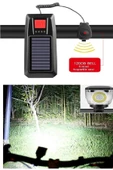 Solar Ledli Bisiklet Feneri Kornalı  USB ile Şarj Edilebilir  Su Geçirmez Far - 3