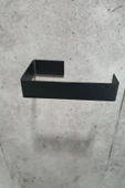 2 Lİ Set Mat Siyah Metal Kağıt Havlu Askısı Ve Tuvalet Kağıtlığı Vida veya Yapıştırmalı  Set - 4
