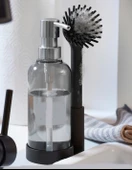 Silikon Fırçalı Sıvı Sabunluk Deterjanlık - Stantlı Mutfak -Banyo Temizlik Seti thumbnail 1