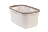 Geseus Motek Tekli 40 Lt Kirli Çamaşır Sepeti+Çamaşır Selesi Ikili Set, Çeyiz Seti Kahve+Krem - 4