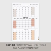 Amerikan Standardı Takvim, Üç Aylık Planlayıcı 2025 Duvar Takvimi, Ocak - Mart 2025, 90 Günlük Planlama, Yılın Birinci Ç - 3