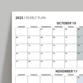Üç Aylık Planlayıcı 2025 Duvar Takvimi, Ekim - Aralık 2025, 90 Günlük Planlama, Yılın Dördüncü Çeyreği Takvimi - 50x70cm - 4