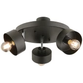 Apliqa Meriç 3'lü Siyah Plafonyer Modern Retro Genç Odası Mutfak Salon Avize thumbnail 2