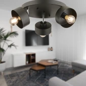 Apliqa Meriç 3'lü Siyah Plafonyer Modern Retro Genç Odası Mutfak Salon Avize thumbnail 1