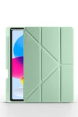 İpad 10. Nesil Kılıf/Ekran Koruyucu/Kalem Seti Silikon Arka Kapak Stand Olan Uyku Modlu Case  Açık Yeşil - 3