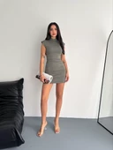 Yarım Bogazlı Kolsuz Mini Boy Elbise - Yeşil - 1