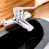 Lara Banyo Bataryası Duvar Tipli Lavabo Mutfak Duş Musluğu Batarya Sıcak Soğuk Çift Su Girişli - 6