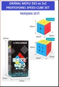 ORJİNAL MOYU 3X3 VE 2X2 Stickersız Zeka Küpü sETİ - Profesyonel Speed Cube - Sabır Küpü - - 2