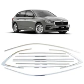 AUTOGP Skoda scala cam çerçevesi kenar çıtası krom tamtur 2019+ 12 parça - 1