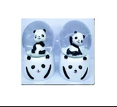 samur parti parti aksesuar & kostüm Siyah-Beyaz Panda Kar Küresi Büyük Boy thumbnail 1